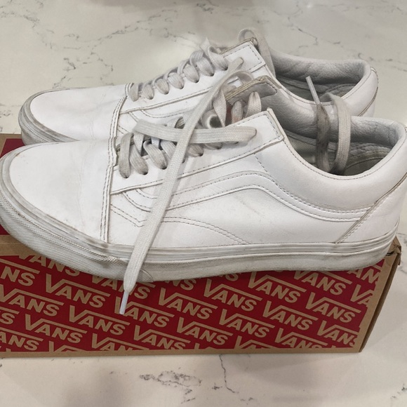 White leather vans. Worn 3 times. Great condition - Picture 4 of 5